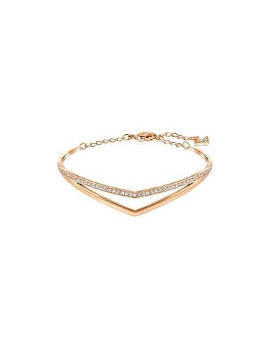 Swarovski Alpha Rose Gold Plated Crystal V-shaped Bangle 5213917 Véritable concentré