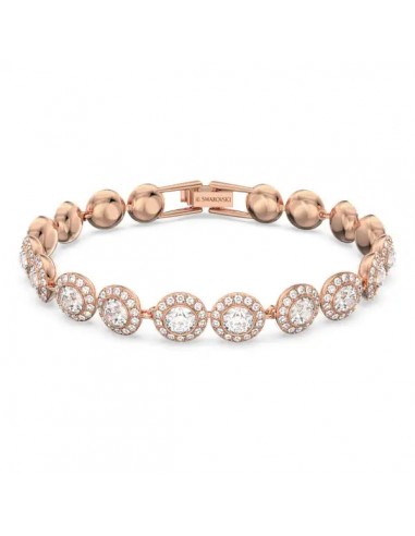 Swarovski Una Angelic Tennis bracelet Round cut, Pavé, Medium, White, Rose gold-tone plated 5240513 en ligne des produits 