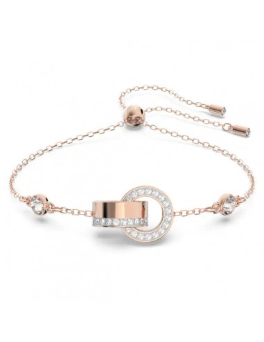 Swarovski Dextera bracelet Interlocking loop, White, Rose gold-tone plated 5636498 de pas cher