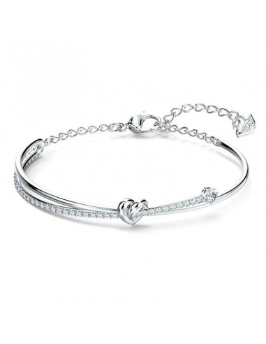 Swarovski Lifelong Heart Crystal White Rhodium Plated Bangle 5517944 en ligne