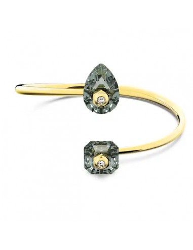 Swarovski Numina Bangle Mixed cuts, Gray, Gold-tone plated 5620753 soldes