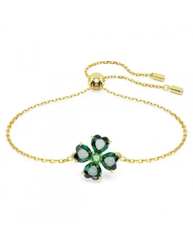 Swarovski Idyllia bracelet Mixed cuts, Clover, Green, Gold-tone plated 5666585 le concept de la Pate a emporter 