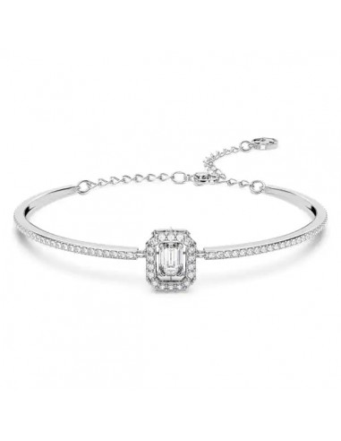 Swarovski Una bangle Octagon cut, Pavé, White, Rhodium plated 5638494 50-70% off 