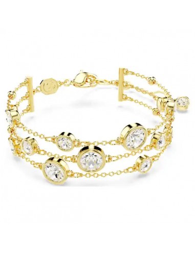 Swarovski Imber wide bracelet Round cut, Gold-tone plated 5680095 basket pas cher