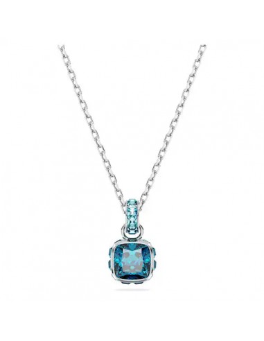 Swarovski Birthstone pendant Square cut, December, Blue, Rhodium plated 5651707 la chaussure