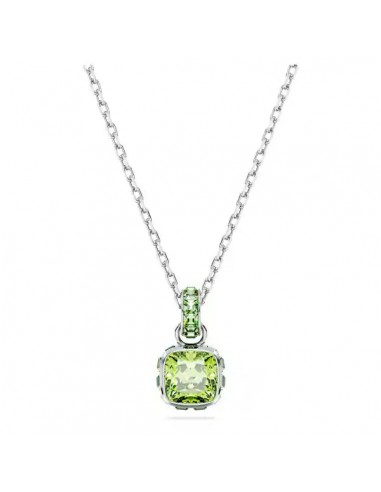 Swarovski Birthstone pendant Square cut, August, Green, Rhodium plated 5651706 en linge