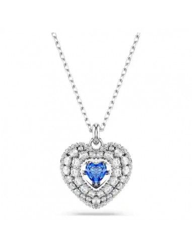 Swarovski Idyllia pendant Heart, Blue, Rhodium plated 5680403 Profitez des Offres !