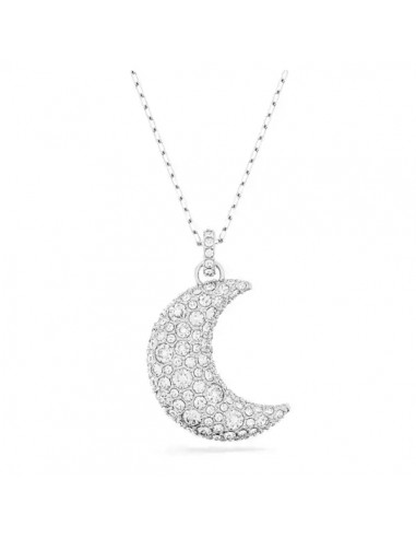 Swarovski Sublima pendant Moon, White, Rhodium plated 5666181 le des métaux précieux