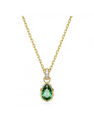 Swarovski Chroma pendant Pear cut, Green, Gold-tone plated 5648751 Faites des économies