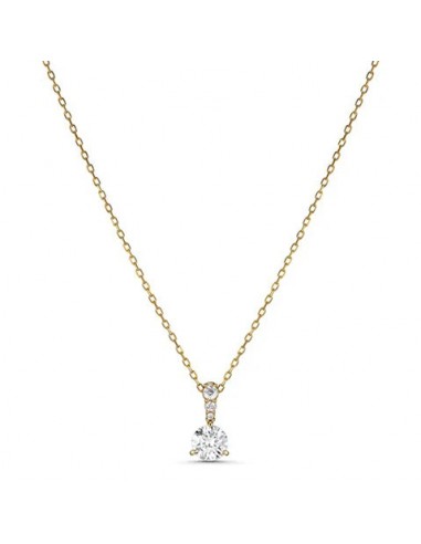 Swarovski Solitaire Pendant White Crystal,Yellow Gold-tone plated 5511557 Faites des économies