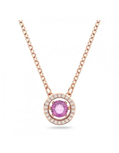 Swarovski Una pendant Round cut, Long, Purple, Rose gold-tone plated 5620551 france