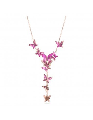 Swarovski Lilia Y necklace Butterfly, Pink, Rose gold-tone plated 5636420 acheter