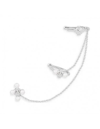 APM Single Cross-shaped Ear Clip Pearl - Silver AE12711XPL s'inspire de l'anatomie humaine