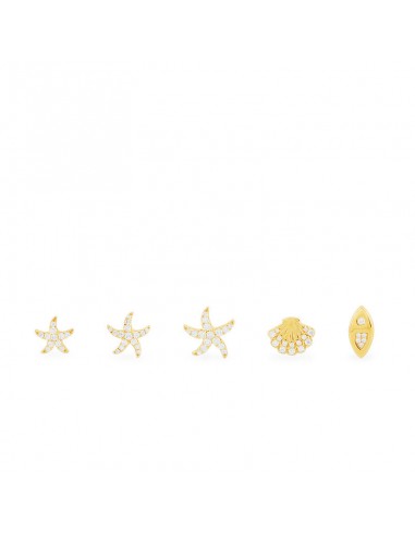 APM Sea Creature Stud Set AE12603OXY Sterling Silver Gold-Plated prix