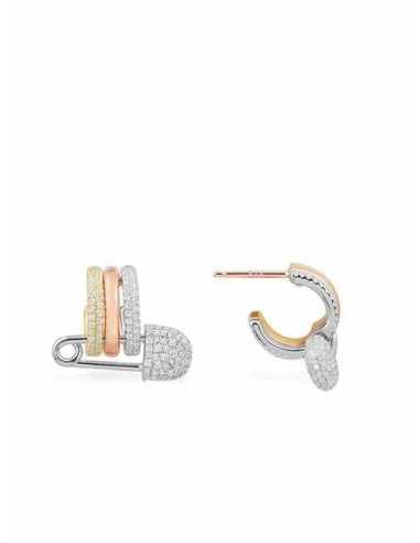 APM Monaco Mutlicolor Safety Pin Silver Earring AE12993XTR 50% de réduction en Octobre 2024