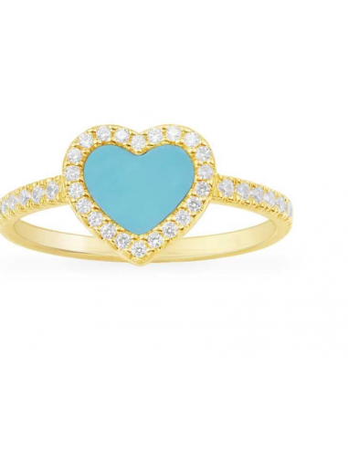 APM Lagoon Blue Heart Ring Gold-Plated Silver Ring A20669XTUY s'inspire de l'anatomie humaine