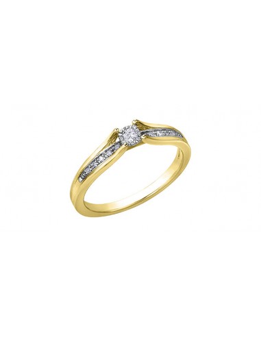 Ladies Engagement Ring 10KT Yellow & White  (0.10TDW) pas cher chine