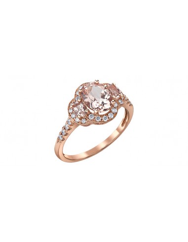 Ladies Morganite & Diamond Ring 10 Karat Gold les ctes