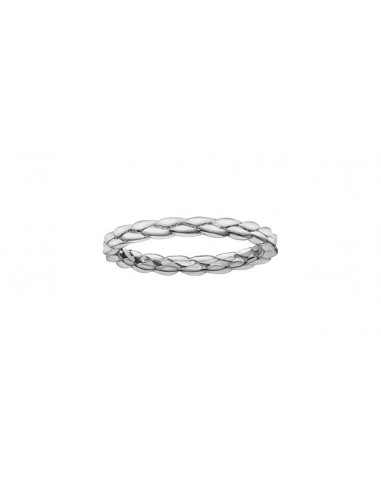 Ladies 10 Karat White Gold 2.2mm Stackable Braided Ring est présent 