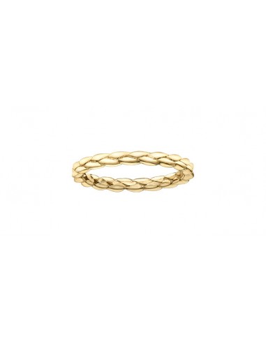 Ladies 10 Karat Yellow Gold 2.2mm Stackable Braided Ring une grave pollution 