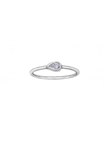 Ladies 10 Karat White Gold ChiChi Stackable Pear Shaped Diamond (TDW 0.10CT) Ring 2 - 3 jours ouvrés.