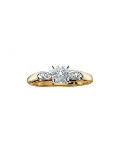 Ladies 10KT Yellow & White Gold Engagement Ring (0.045TDW) 50% de réduction en Octobre 2024