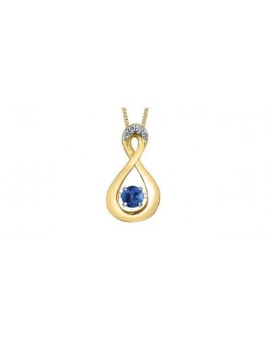 Pulse 10KTYW Sapphire & Diamond Infinity Pendant 40.01CT With Chain Jusqu'à 80% De Réduction