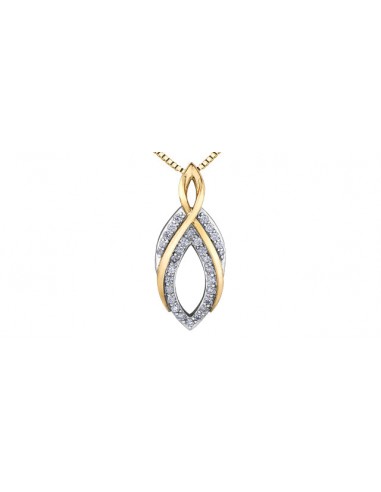 Ladies 10KTYW Diamond Pendant 260.208CT 40.015CT With Fine Chaine de votre