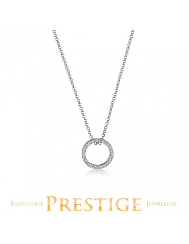 ELLE 925 Sphere CZ Circle Pendant 18+2 les ctes