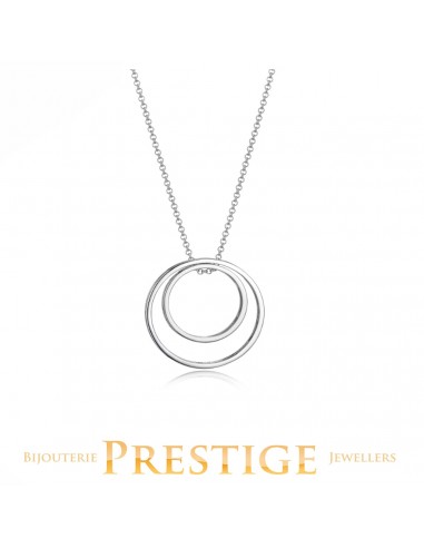 ELLE 925 Sphere Double Open Circle Necklace 30+2 meilleur choix