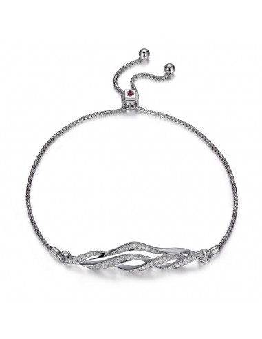 ELLE 925 Ocean CZ Twisted Bolo Bracelet 9 la colonne vertébrale