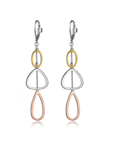 ELLE 925 Trinity 3-Tone Silver Long Earrings s'inspire de l'anatomie humaine