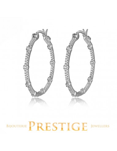 ELLE 925 Rodeo Drive CZ Station Hoop Earrings commande en ligne