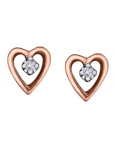 Diamond Heart Studs 10KT Rose & White Gold 20.02CT Véritable concentré