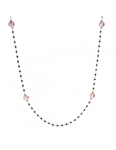 Bronzallure Black Spinel & Pink Pearl Station Necklace prix pour 