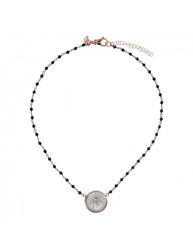 Bronzallure Black Spinel & Coin Necklace hantent personnes