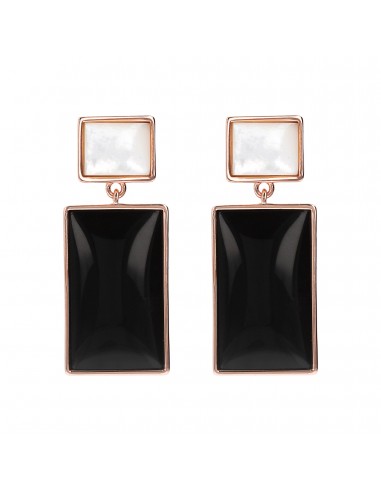 Bronzallure Black Onyx & MOP Dangle Earrings vente chaude votre 