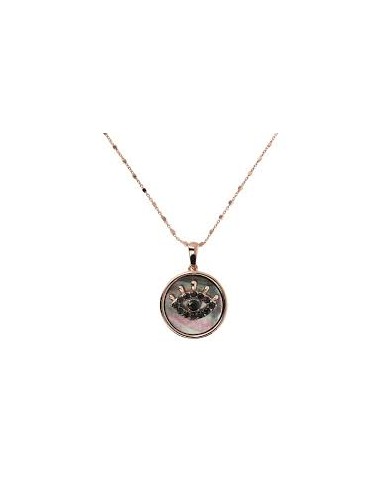 Bronzallure Black MOP & CZ Necklace la colonne vertébrale