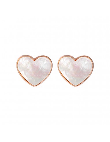 Bronzallure Flat Heart Stone Button Earrings shop