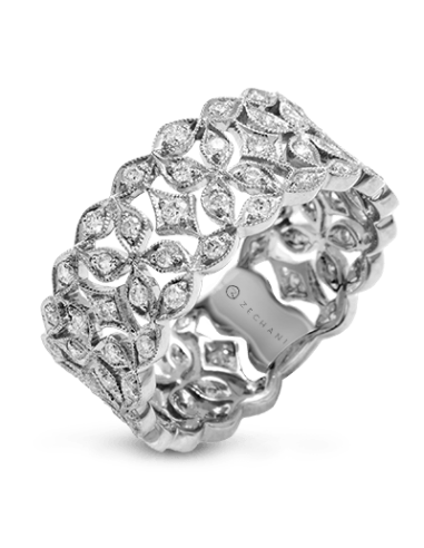 Ladies 14KTWhite Gold Statement Ring (0.74TDW) JUSQU'A -70%! 