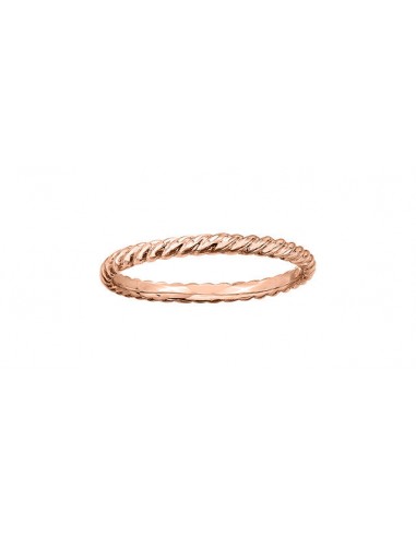 Ladies 10 Karat Rose Gold 1.5mm Stackable Rope Ring de l' environnement