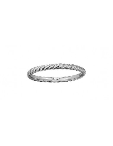 Ladies 10 Karat White Gold 1.5mm Stackable Rope Ring Les magasins à Paris et en Île-de-France