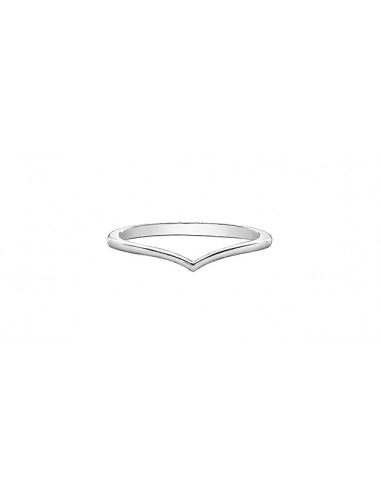 Ladies 10 Karat White Gold 1mm Stackable V Ring store