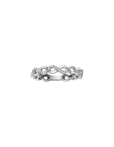 Ladies 10 Karat White Gold Diamond (0.15TDW) Infinity 3mm Stackable Ring chez Cornerstreet bien 