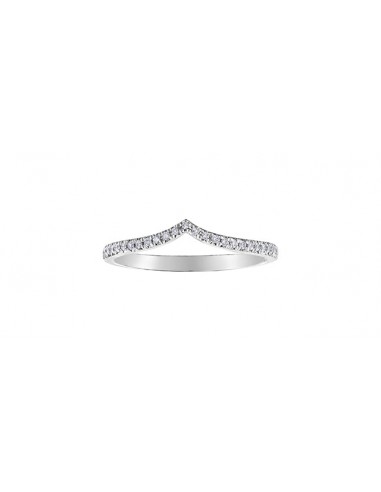 Ladies 10KT White Gold V Chichi Diamond Ring TDW 0.10CT Venez découvrir notre 