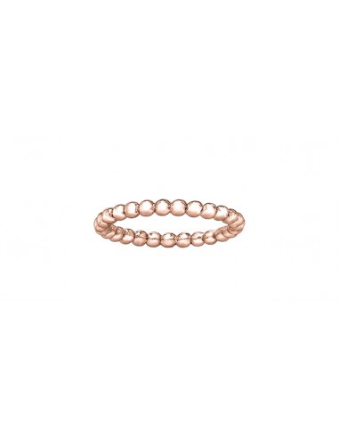 Ladies 10 Karat Rose Gold 2mm Stackable Beaded Ring Découvrez la collection