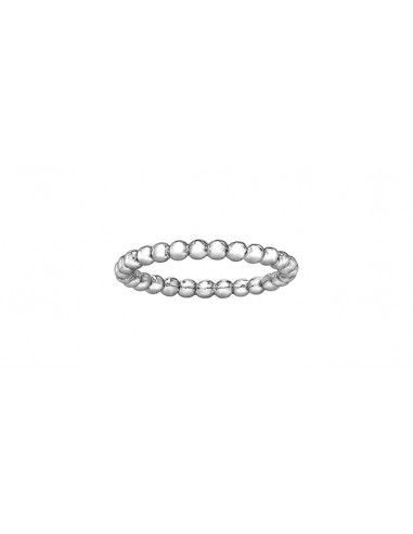 Ladies 10 Karat White Gold 2mm Stackable Beaded Ring en ligne des produits 