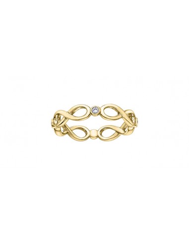 Ladies 10 Karat Yellow Gold Diamond (0.05TDW) Infinity Stackable Ring En savoir plus