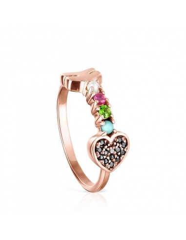 Tous Rose Gold Vermeil San Valentín arrow Ring with Gemstones 915305510 en ligne