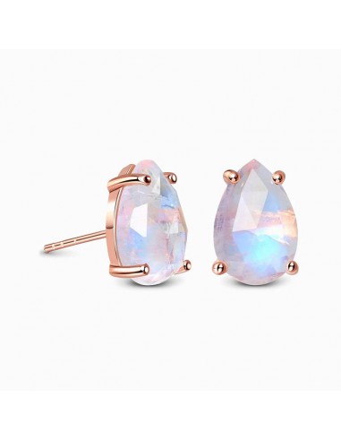 MoonMagic 925 & 14KT Rose Gold Vermeil Moonstone Earrings - Bright Drop Studs 2023